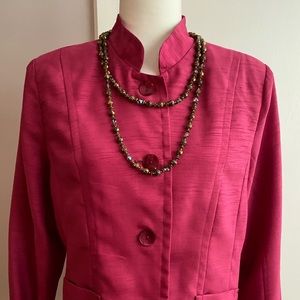 Precious Joni B Fuchsia Mandarin Collar Jacket